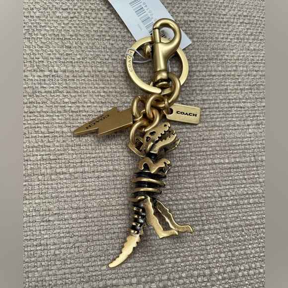 Coach Small Rexy Skeleton Bag Charm in colour brass - Picture 3 of 13
